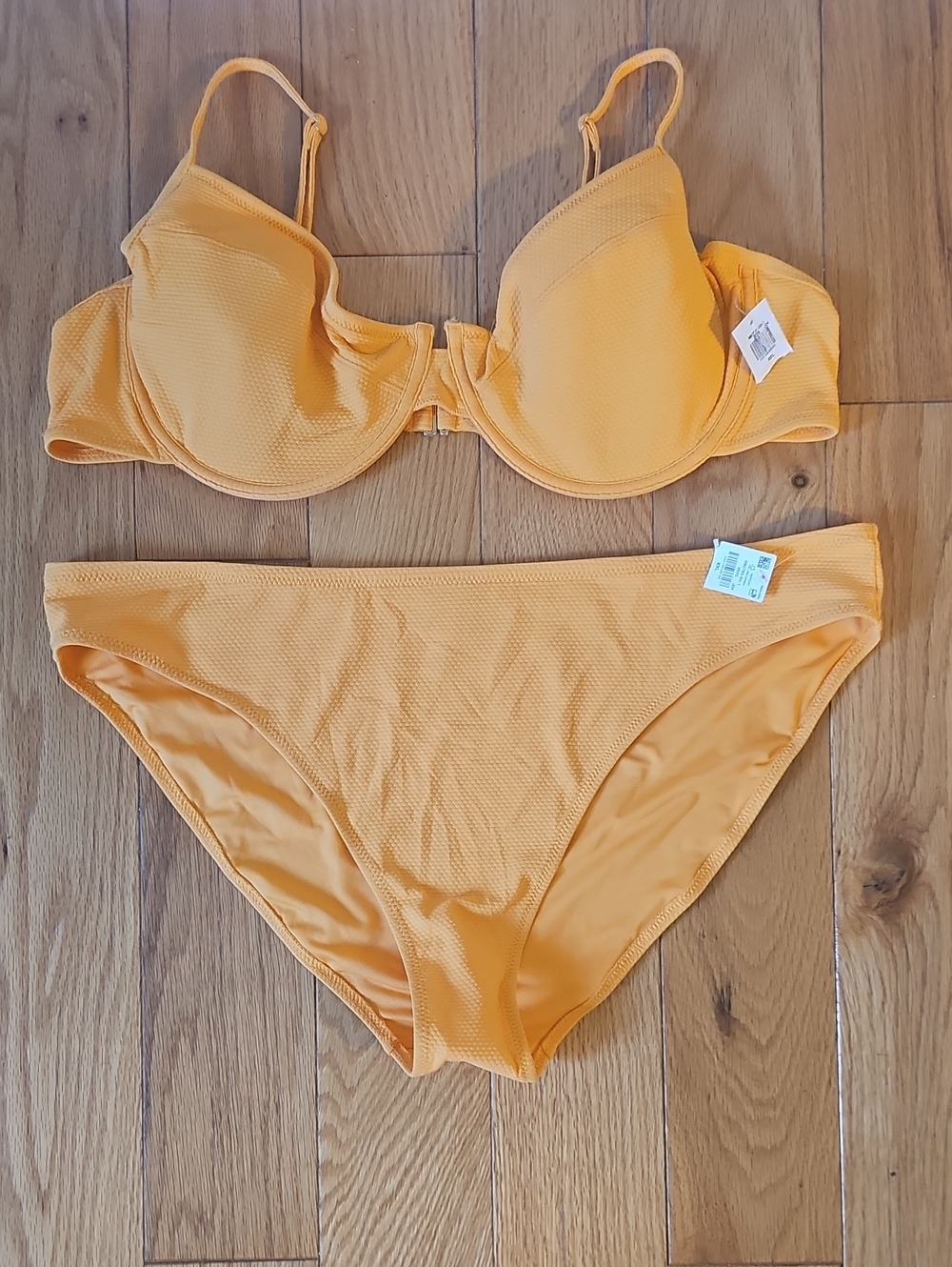 Yellow/Orange Textured Bikini Set